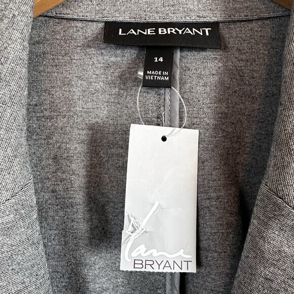 NWT Lane Bryant Blazer 14 Gray Button Long Sleeve Rayon Stretch Career Classic - Picture 4 of 8